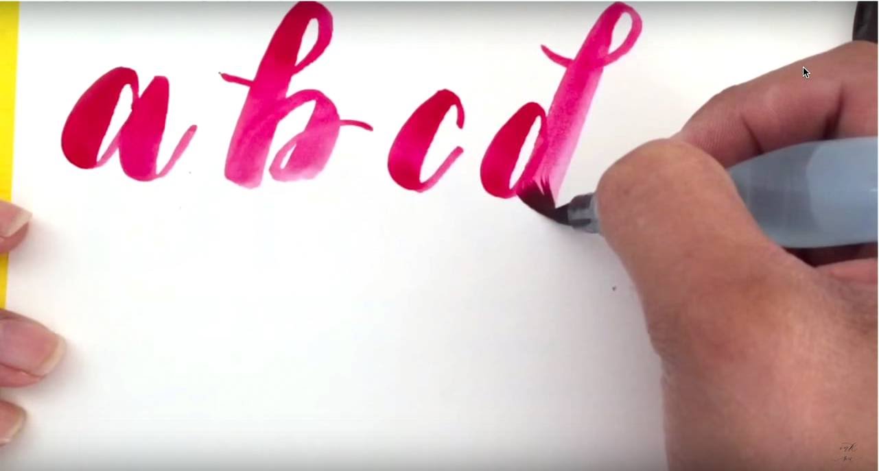 1281x687 Writing A Modern Calligraphy Alphabet With A Water Brush Pen And - Water Brush Font
