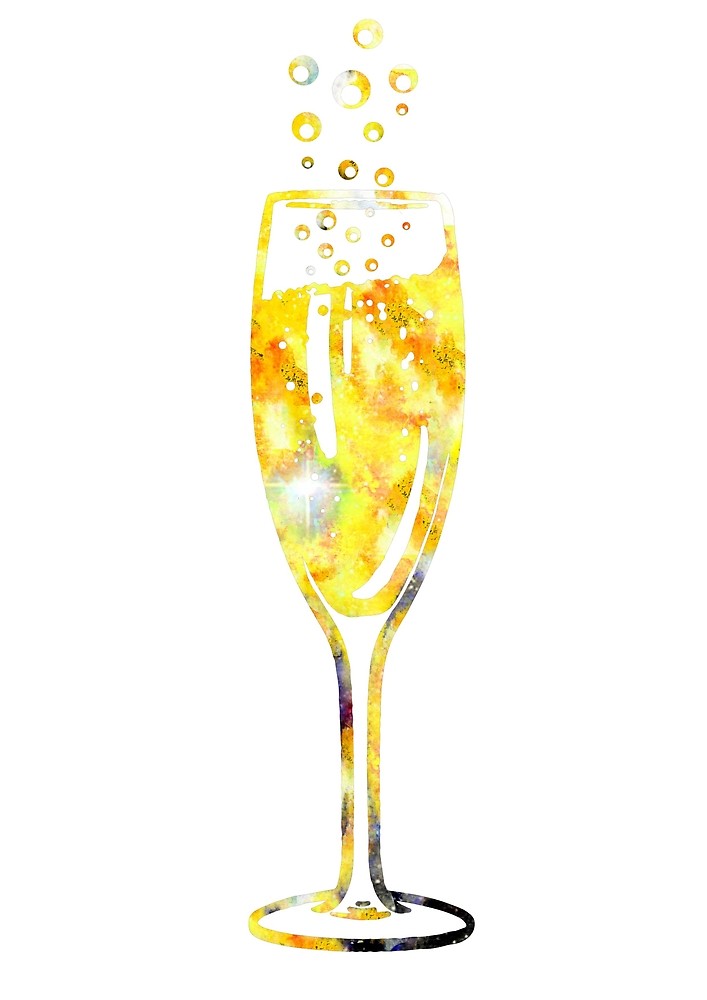 707x1000 Glass Of Champagne, Watercolor Champagne By Rosaliartbook Redbubble - Water Color Champagne