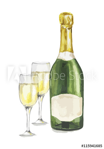 Water Color Champagne at PaintingValley.com | Explore collection of ...