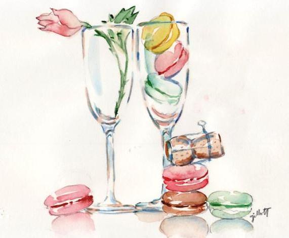 571x470 Paris Breakfasts Champagne For Breakfast - Water Color Champagne
