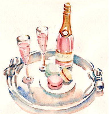 383x400 Paris Breakfasts French Toast - Water Color Champagne