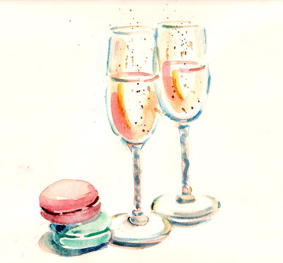 400x373 Paris Breakfasts Summer Garden Party Sale - Water Color Champagne