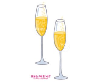 340x270 Champagne Watercolor Etsy - Water Color Champagne