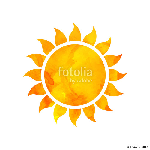 500x500 Vector Illustration Of A Watercolor Sun. Summer Design. Stock - Water Color Sun
