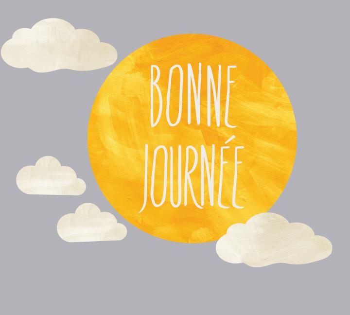 720x648 Bonne Journee Wall Decal - Water Color Sun