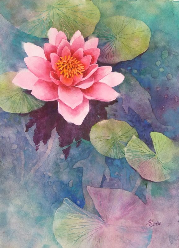 578x800 Galleries Of Available Paintings - Water Lily Watercolor
