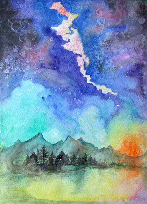 499x690 Fun Watercolor Galaxy And Space Paintings - Watercolor