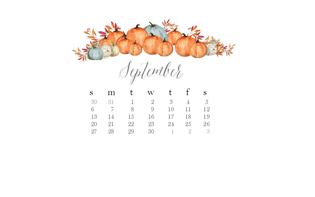 1280x800 Free September Desktop Watercolor Calendar - Watercolor 2016 Calendar