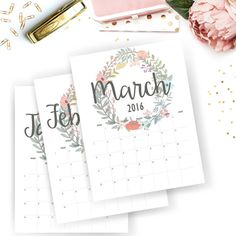 236x236 2018 Calendar - Watercolor 2016 Calendar