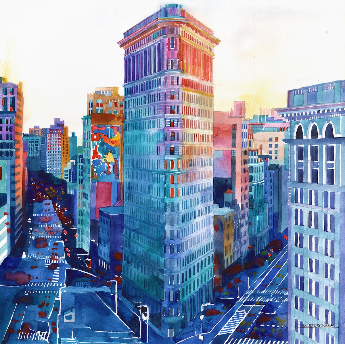1200x1197 Colorful Architectural Watercolors Of International Cities By Maja - Watercolor