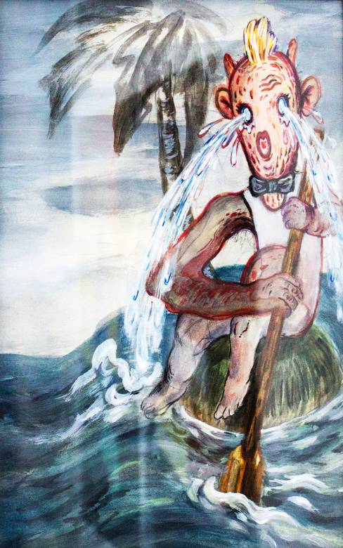 488x780 Trundling Along Louise Bech Pedersen Beauton Art Gallery - Watercolor Abstract Animals