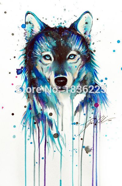 400x609 Unframed Art Pictures Watercolor Animals Wolf Modern Home Wall - Watercolor Abstract Animals