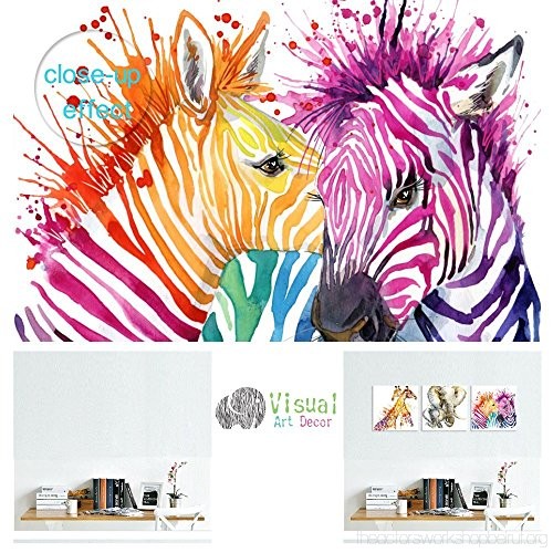 500x500 Abstract Animals Canvas Wall Art Zebra Giraffe Elephant Wall Decal - Watercolor Abstract Animals
