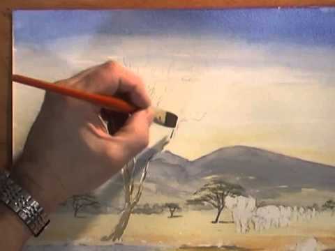 480x360 Watercolour Trees Tutorial - Watercolor Acacia