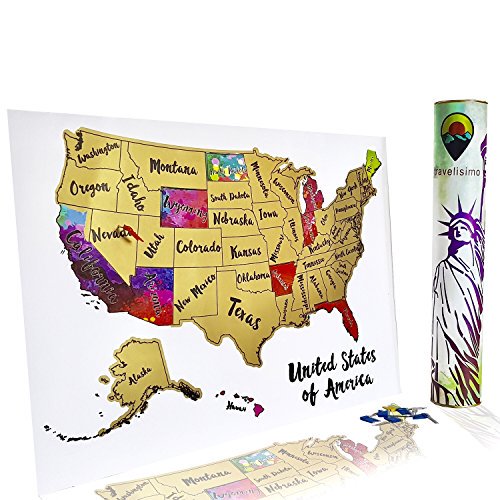 500x500 Scratch Off Map Of The United States - Watercolor Accessories