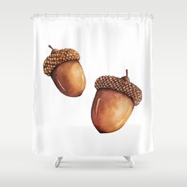 264x264 Acorn Shower Curtains Society6 - Watercolor Acorn