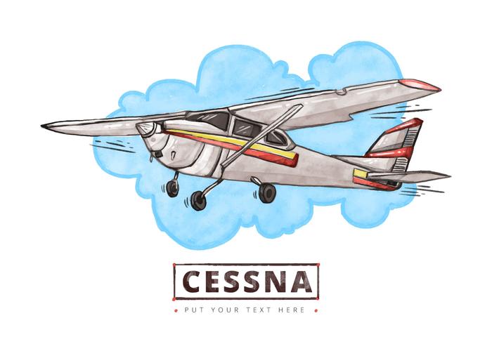 700x490 Free Cessna Watercolor Background - Watercolor Airplane