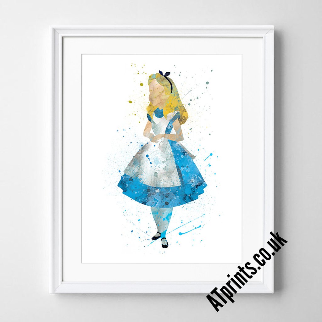 1024x1024 Alice In Wonderland Watercolour Print Atprints - Watercolor Alice In Wonderland
