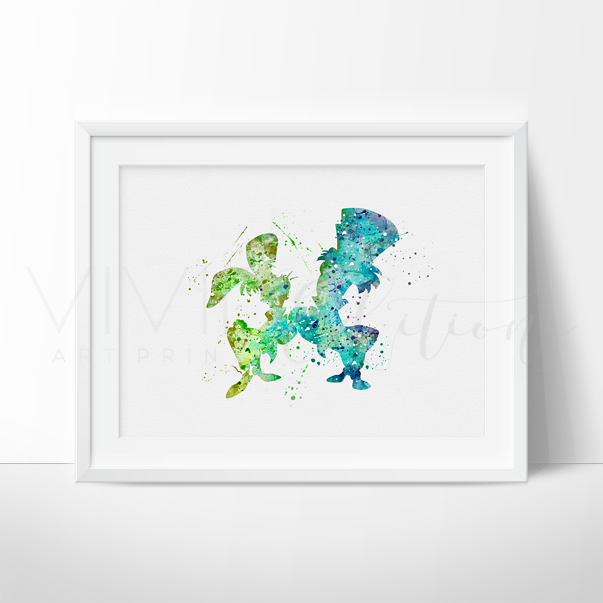 1200x1200 Hatter And March, Alice In Wonderland Watercolor Art - Watercolor Alice In Wonderland