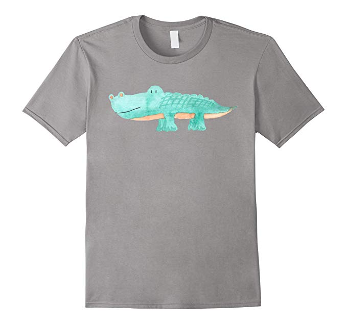 679x635 Cute Watercolor Alligator Unique Animal Art T Shirt - Watercolor Alligator