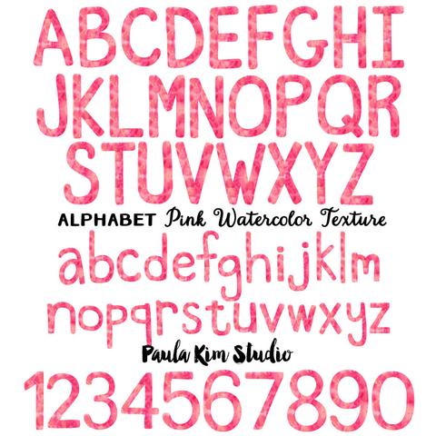 480x480 Pink Watercolor Alphabet Paula Kim Studio - Watercolor Alphabet