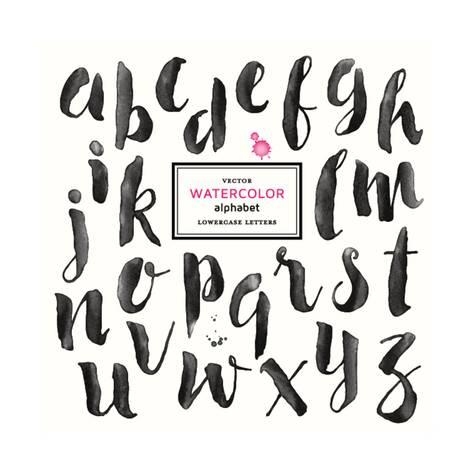 473x473 Trendy Hand Drawn Watercolor Alphabet - Watercolor Alphabet