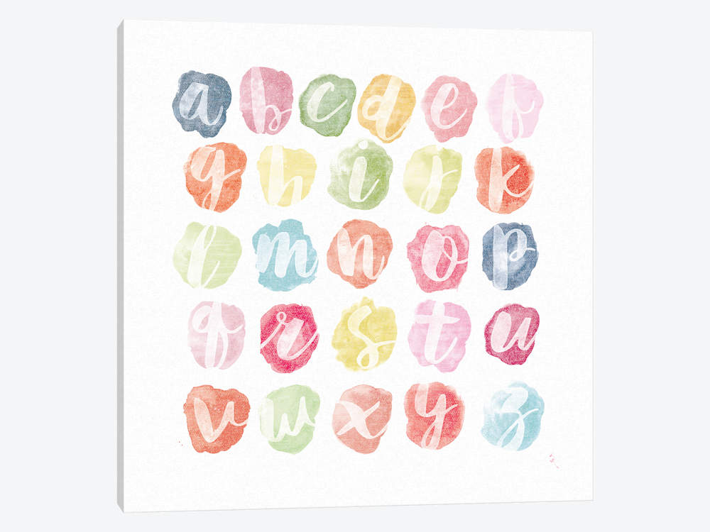 1000x750 Watercolor Alphabet Canvas Art By Sarah Adams Icanvas - Watercolor Alphabet