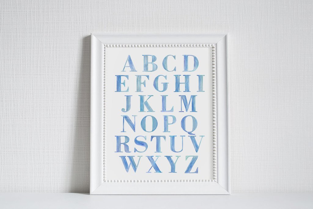 1024x683 Watercolor Alphabet Chart - Watercolor Alphabet