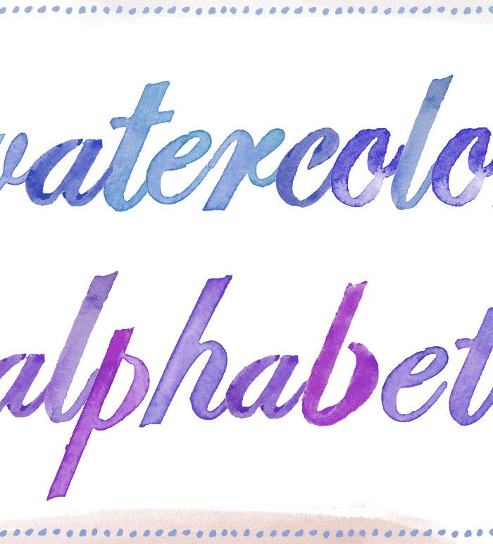 700x772 Cursive Watercolor Alphabet Letters Illustrations - Watercolor Alphabet