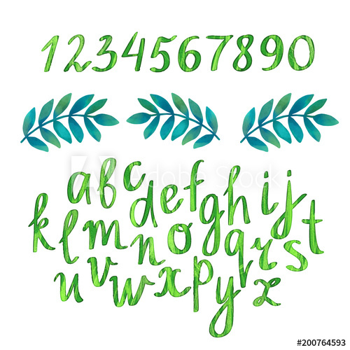 500x500 Hand Drawn Watercolor Brush Whiting Alphabet, Font, Letters - Watercolor Alphabet Font