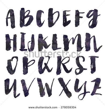 450x470 Modern Vector Watercolor Alphabet. Watercolor Font. Abc Painted - Watercolor Alphabet Font
