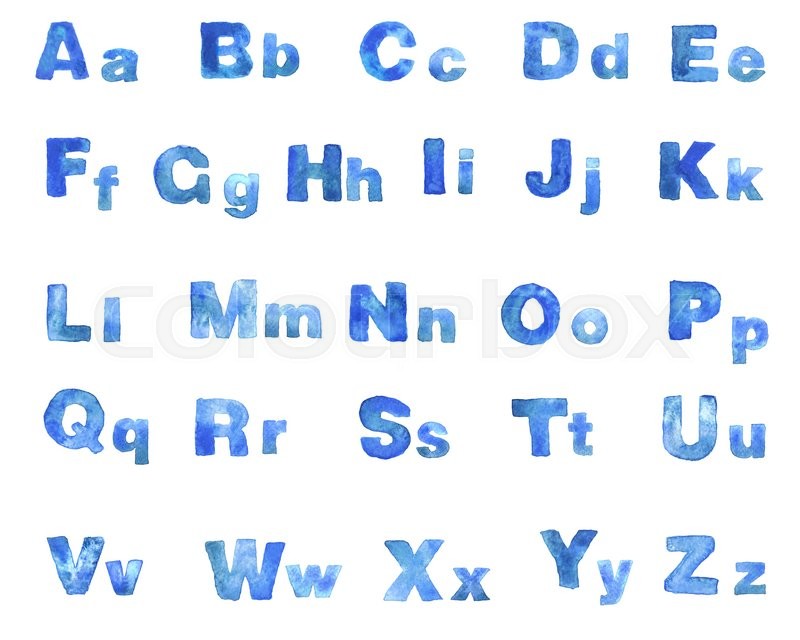 800x640 Modern Vector Watercolor Alphabet Isolated On White Background - Watercolor Alphabet Font