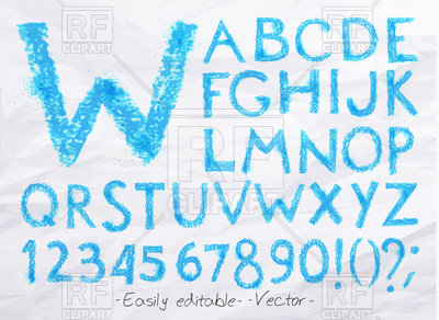 400x292 Watercolor Font Of Alphabet And Numbers Vector Image Vector - Watercolor Alphabet Font