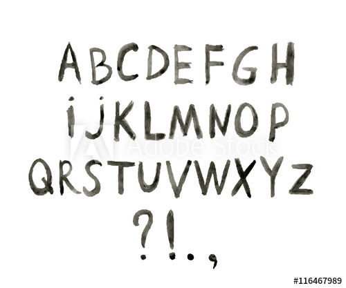 500x417 Hand Drawing Watercolor Alphabet Letters Vector Illustration - Watercolor Alphabet Letters