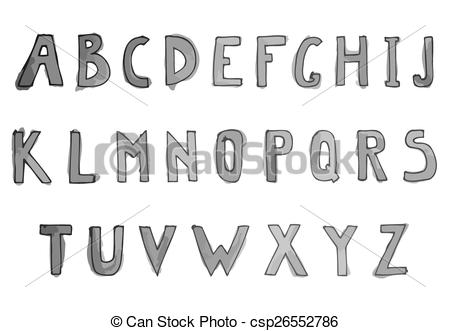 450x331 Hand Drawn Watercolor Alphabet. Alphabet Letters. Vector Illustration. - Watercolor Alphabet Letters