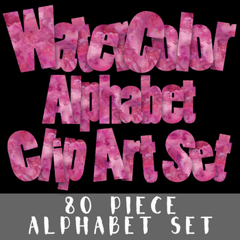 350x350 Pink Watercolor Alphabet Letters - Watercolor Alphabet Letters