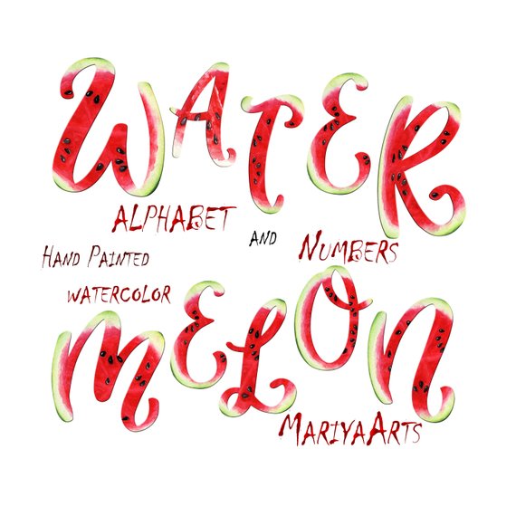 570x570 Watercolor Alphabet Letters And Numbers Hand Painted Etsy - Watercolor Alphabet Letters