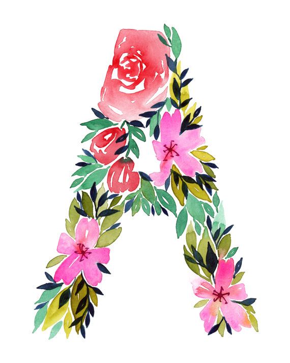 570x713 Watercolor Alphabet, Letter A Print, Initial A, Watercolor - Watercolor Alphabet Letters