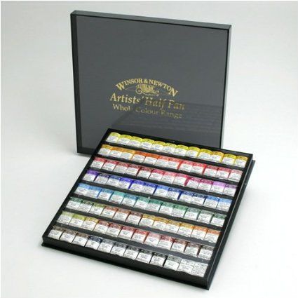 425x425 Windsor Amp Newton Artist Watercolor Half Pan 96 Color - Watercolor Amazon