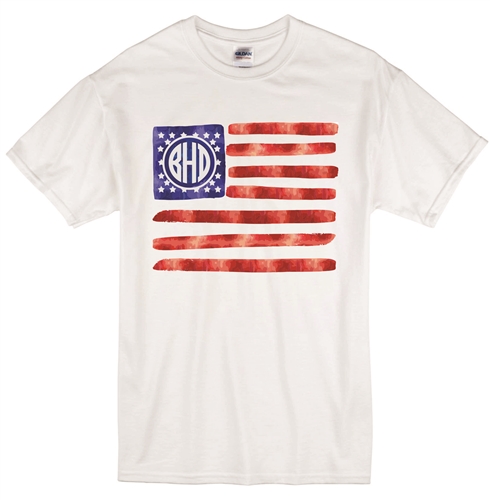 490x500 American Flag Watercolor Monogram - Watercolor American Flag