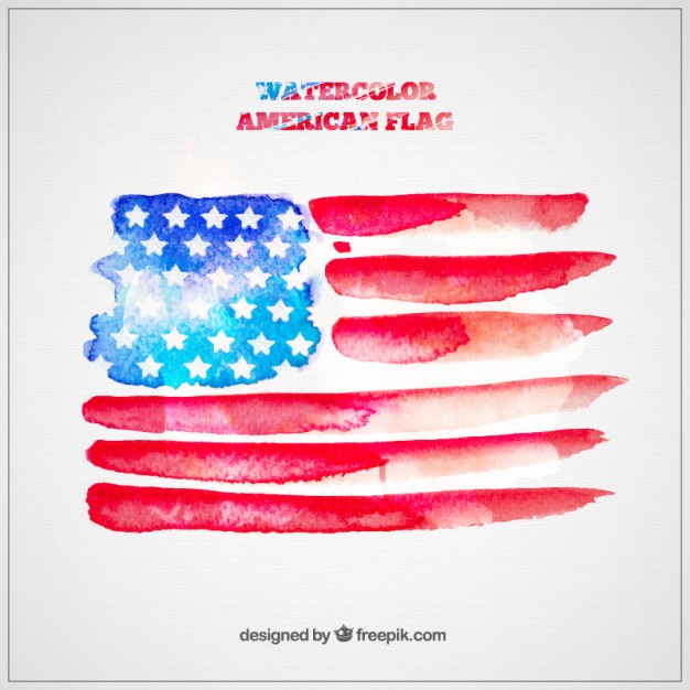 626x626 Watercolor American Flag Vector Free Download - Watercolor American Flag