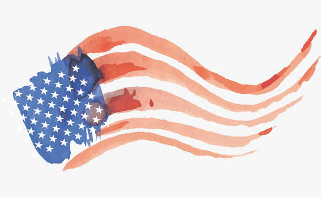 650x400 Wave Watercolor American Flag, Vector Png, American Flag - Watercolor American Flag