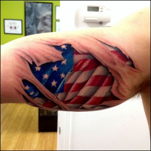 300x300 Best Tattoo Studio In Houston - Watercolor American Flag Tattoo