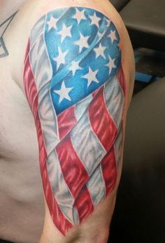 236x347 Bright Colored American Flag Tattoo Tattoo Ideas Center - Watercolor American Flag Tattoo