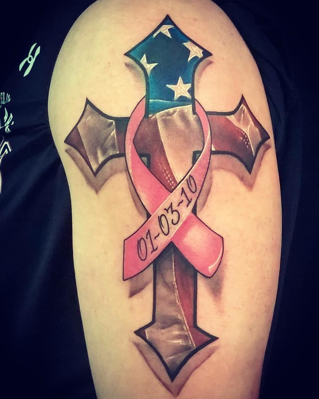 1080x1350 Patriotic Cross Tattoo Venice Tattoo Art Designs - Watercolor American Flag Tattoo