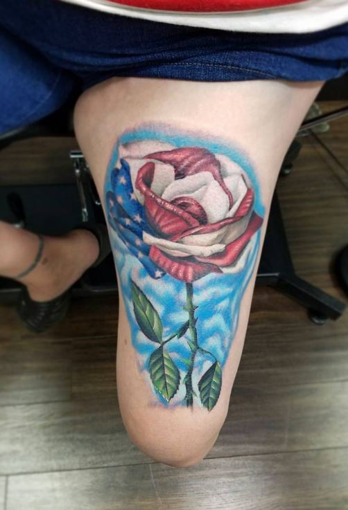 502x737 The Statue Of Liberty Tattoo - Watercolor American Flag Tattoo