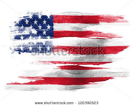 450x358 The Usa Flag Painted On White Paper With Watercolor - Watercolor American Flag Tattoo