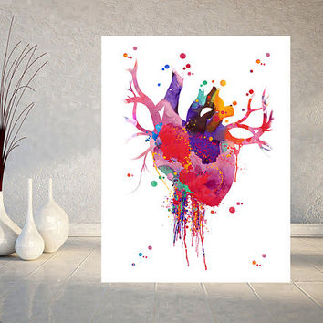354x354 Shop Anatomical Heart Art On Wanelo - Watercolor Anatomical Heart