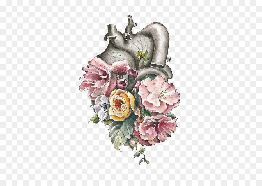 900x640 Watercolour Flowers Heart Anatomy Watercolor Painting - Watercolor Anatomy