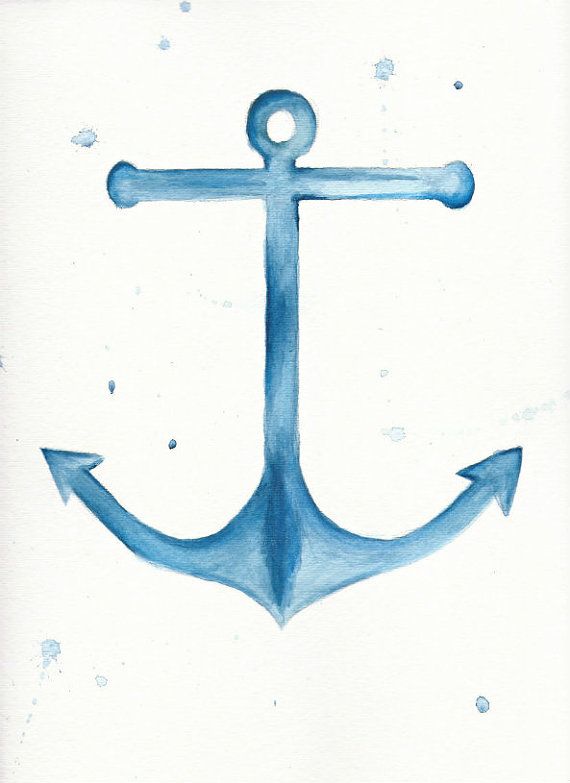 570x783 Pin By Kat Matthews On Nautical Junk Anchor - Watercolor Anchor